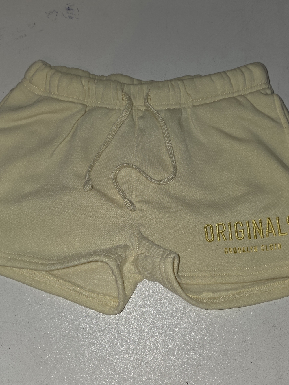 Cream Women’s Drawstring Athletic Shorts by Brooklyn Cloth